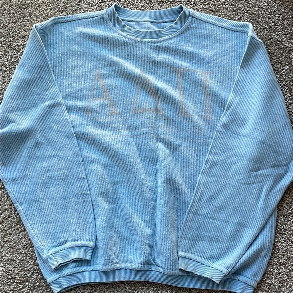 Corded Crew Sky Blue Crewneck Sweater